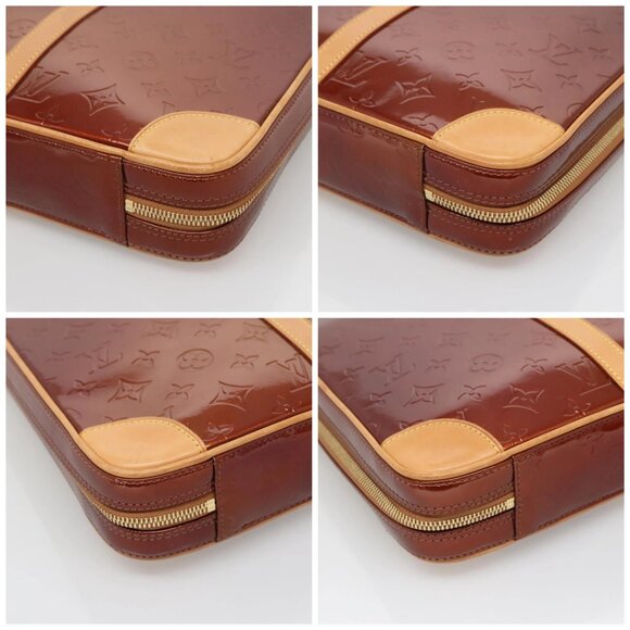 LOUIS VUITTON Monogram Vernis Van Damme Hand Bag Bronze M91125 LV Auth 134518 - Picture 15 of 16